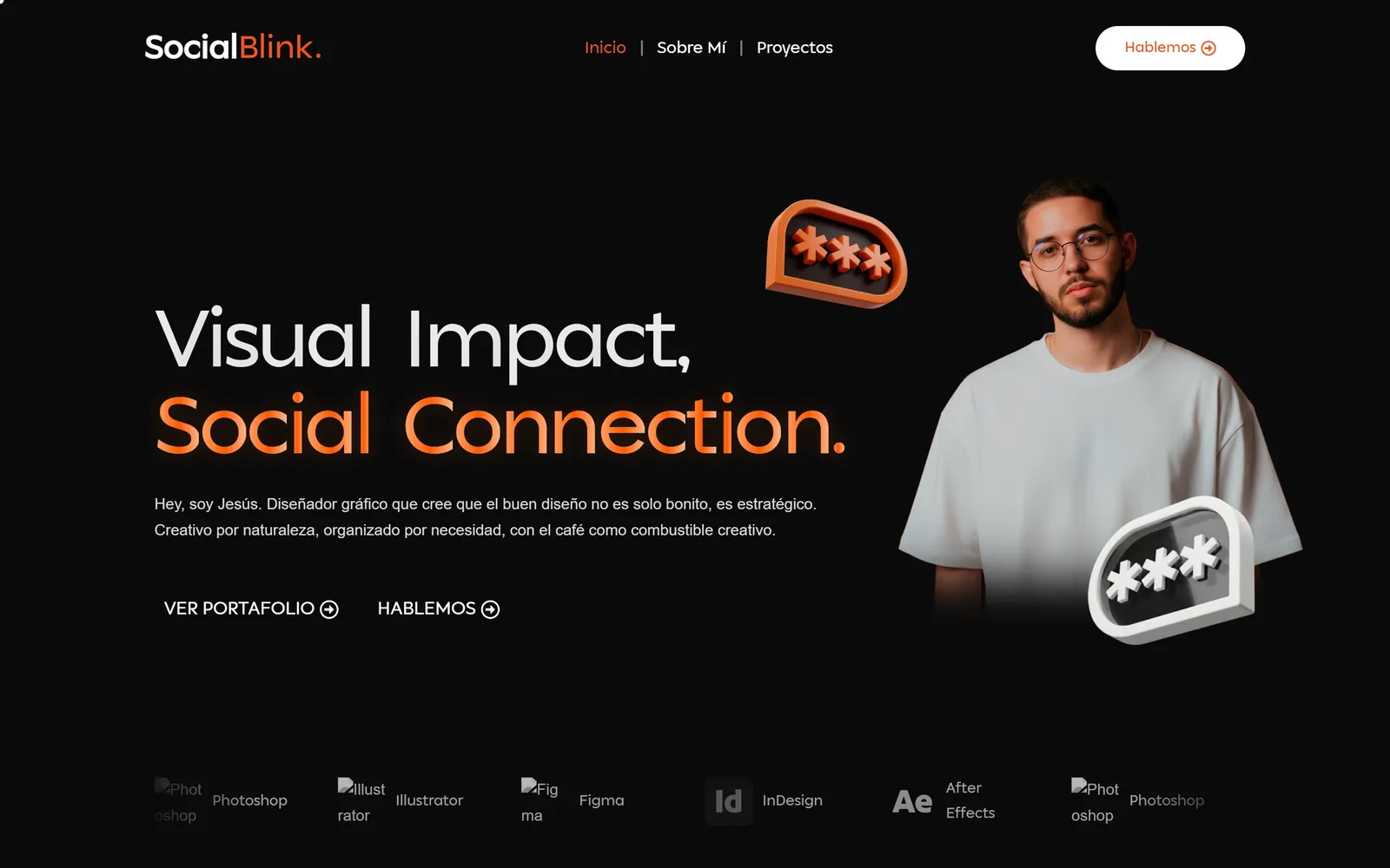 Captura del sitio de Social Blink